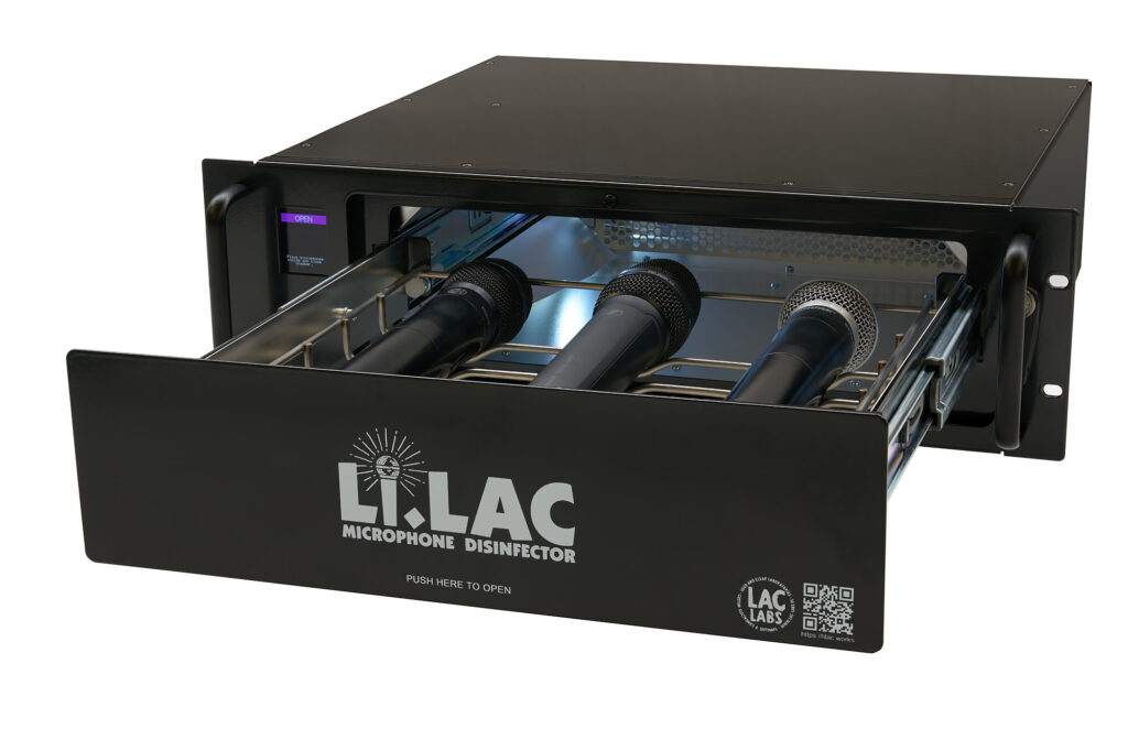 Li.LAC microphone disinfector front view open